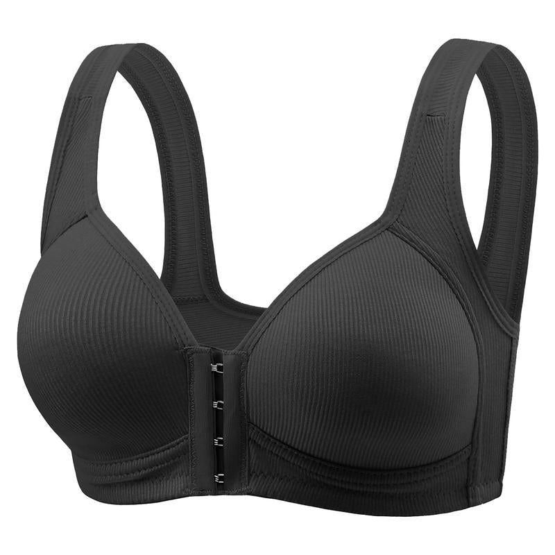 FZ 4/2PCS Esselegance Adjustable Front Closure Push-Up Bra Wire-Free, Seamless & Side Support for Daily Wear, Spring-Summer Comfort