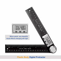 2 in 1 Angle Finder Tool for Woodworking Measurement 8 "/200 Mm, Plastic Angle Ruler with Digital Display, 360° Digital Protract