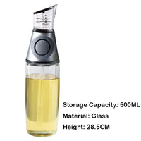 1/2Pcs Oil Sprayer Superior Clear Glass Oil Vinegar Jug Dispenser Oil Meter Kitchen Large Opening Filling Cleaning 250/500 ML