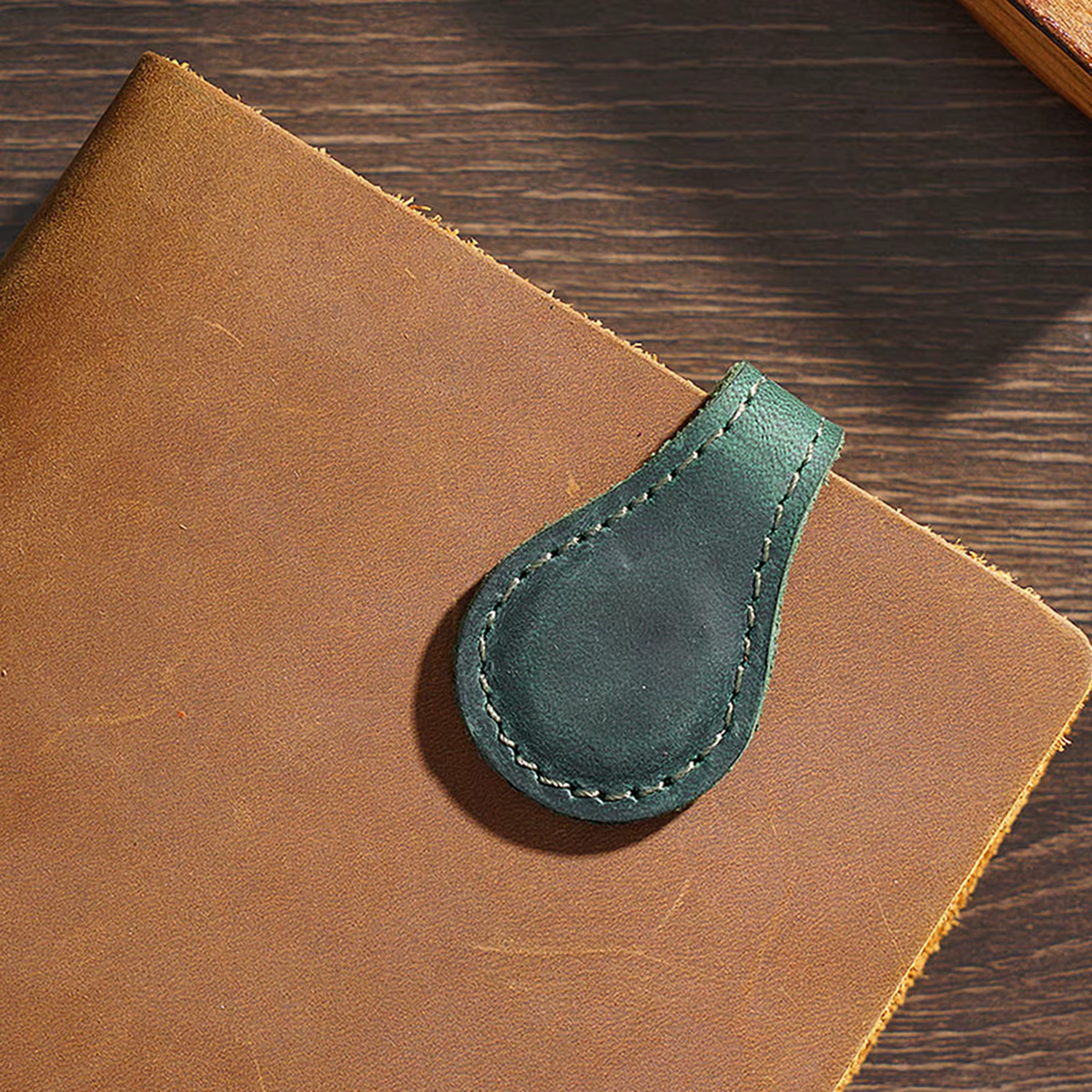Genuine Leather Bookmark Clip Vintage Double-Sided Magnetic Book Mark Book Page Divider for Book Lover Writers Reader Stationery