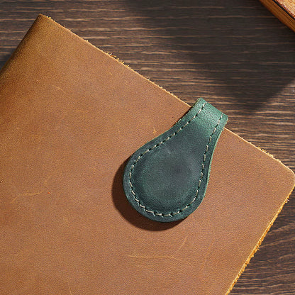 Genuine Leather Bookmark Clip Vintage Double-Sided Magnetic Book Mark Book Page Divider for Book Lover Writers Reader Stationery