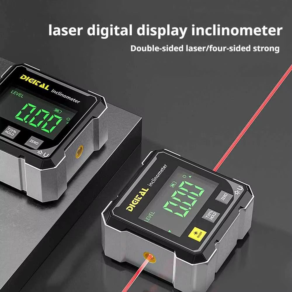 Laser Digital Electronic Level Digital Angle Fnder 4*90 ° Magnetic Inclinometer Protractor Precision Level Box for Woodworking