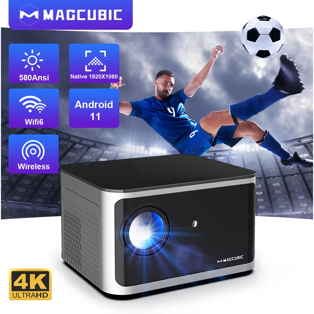 Android 11 4K Smart Projector 580ANSI 1920*1080P Full HD Wifi6 BT5.0 Allwinner H713 Voice Control Home Cinema Theater