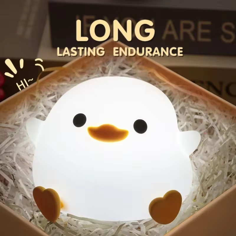 Silicone LED Bedside Night Light Dodo Duck Cute Duck Dimmable Table Lamp Baby Bedrooms Decoration Rechargeable Night Lamps