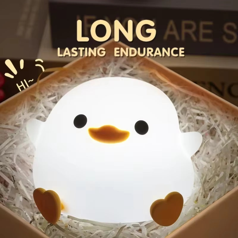 Silicone LED Bedside Night Light Dodo Duck Cute Duck Dimmable Table Lamp Baby Bedrooms Decoration Rechargeable Night Lamps