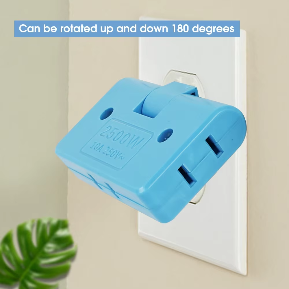 3 Port 180 Degree Rotatable US Plug Socket Converter US Extension Plug Multi-Plug Portable Electrical Plugs Travel Power Adapter