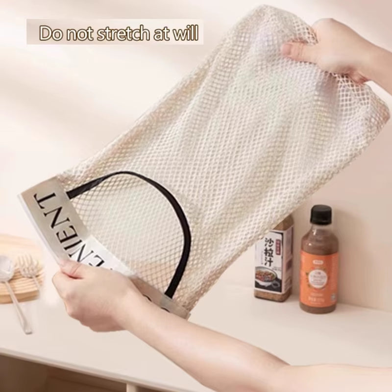 Trash Bag Holder Mesh Storage Net Grocery Bag Organizer Dispenser for Aluminum Foil, Garbage Bag, Plastic Wrap, Shopping Bag