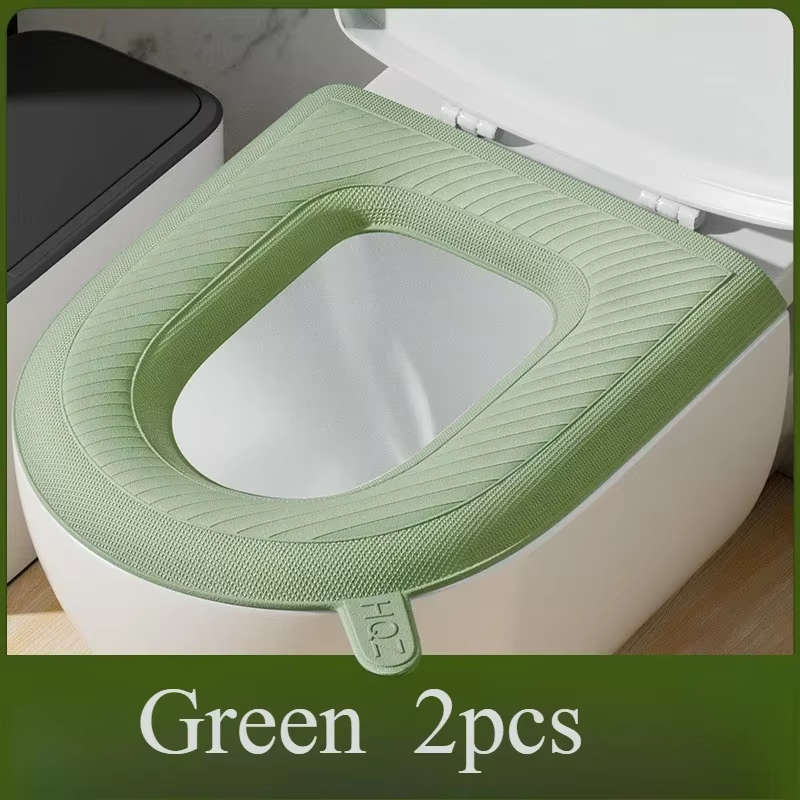 2Pcs High Foam Waterproof Toilet Seat Wash-Free Washable Toilet Seat Cover Toilet Seat in Winter Lovely Wind