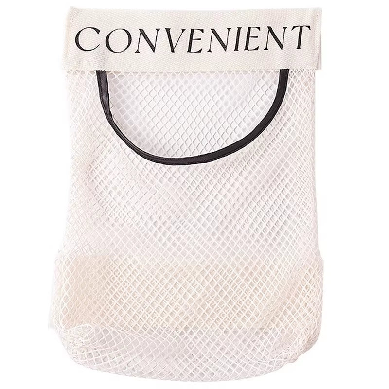 Trash Bag Holder Mesh Storage Net Grocery Bag Organizer Dispenser for Aluminum Foil, Garbage Bag, Plastic Wrap, Shopping Bag