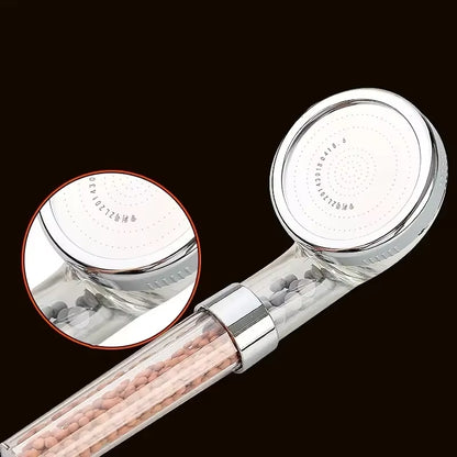 1Pc Filtered Shower Head ABS High Pressure Water Saving Spray Handheld Clear Showerheads with with Filter Beads for Bathroom