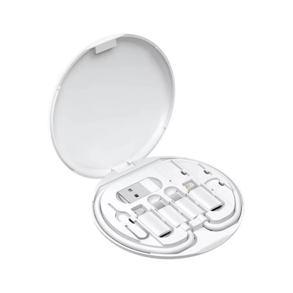 Multifunctional USB Data Cable Set Storage Box with Multi USB Charging Adapter Cable Kit Usb to Type C Usb Adapter