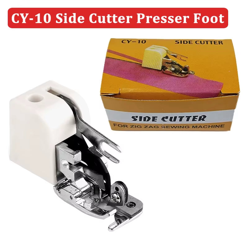 CY-10 Household Sewing Machine Parts Side Cutter Overlock Presser Foot for All Low Shank
