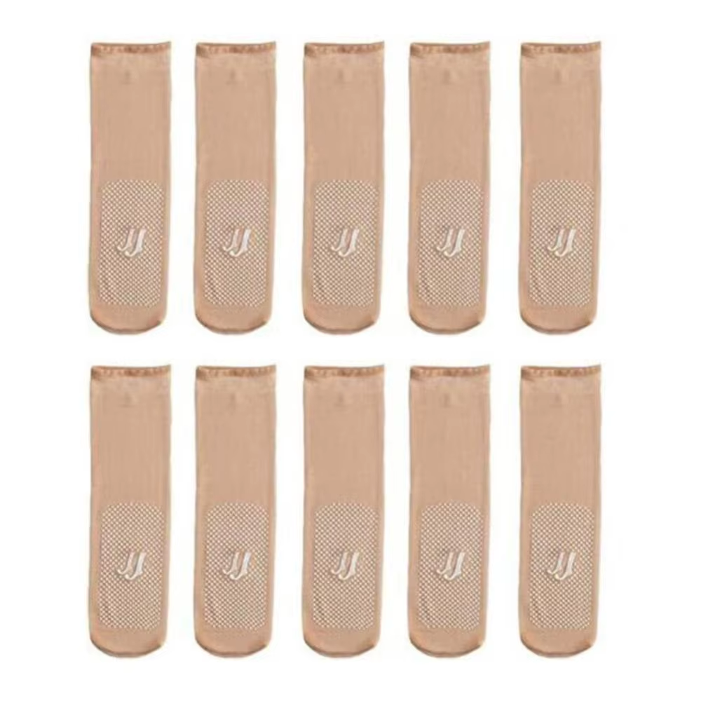 5Pair New Slip-Resistant Massage Bottom Short Stockings Invisible Crystal Silk Socks Non-Marking Silk Sheer Ankle Socks