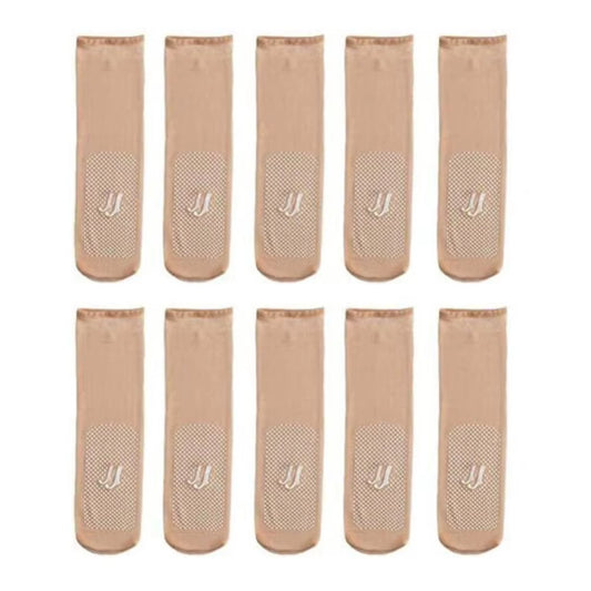 5Pair New Slip-Resistant Massage Bottom Short Stockings Invisible Crystal Silk Socks Non-Marking Silk Sheer Ankle Socks