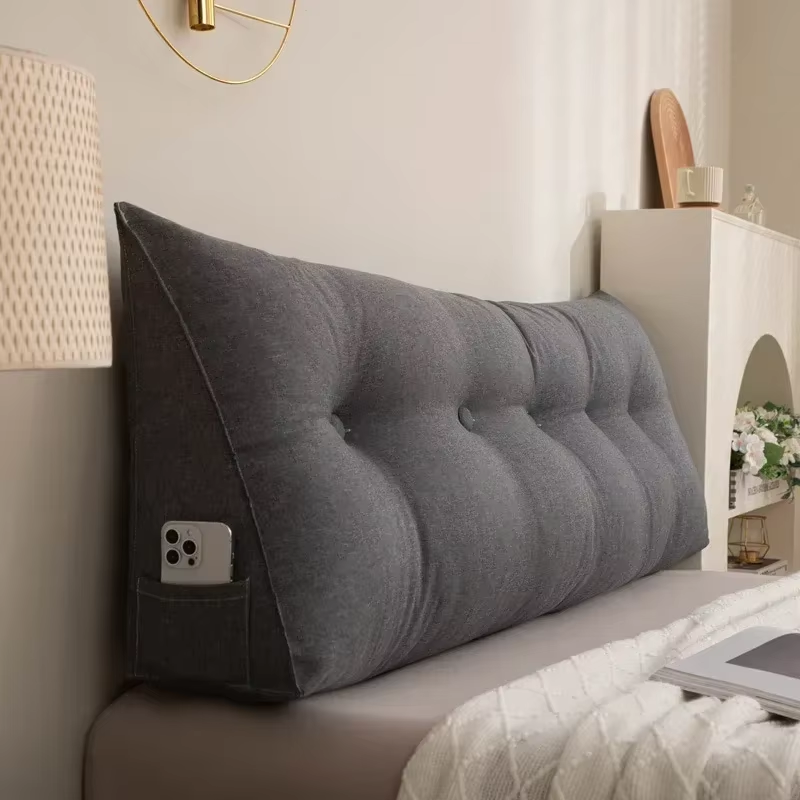 European Headboard Cushion Triangular Pillow with Filler Removable Reading Backrest Support Wedge Comfort Waist Pillow 침대용 등받이