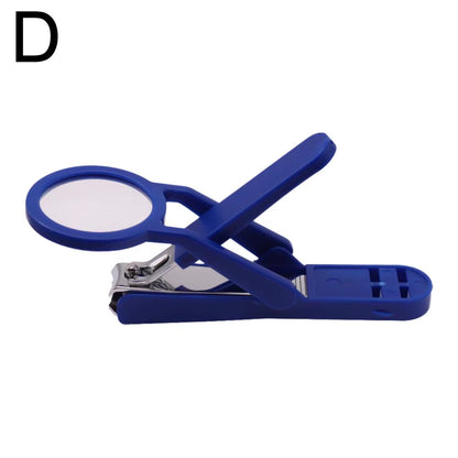Nail Clipper with Magnifying Glass the Elderly Practical Stainless Steel Nail Clipper Anti-Splash Beauty Big Clipper Tool Gifts
