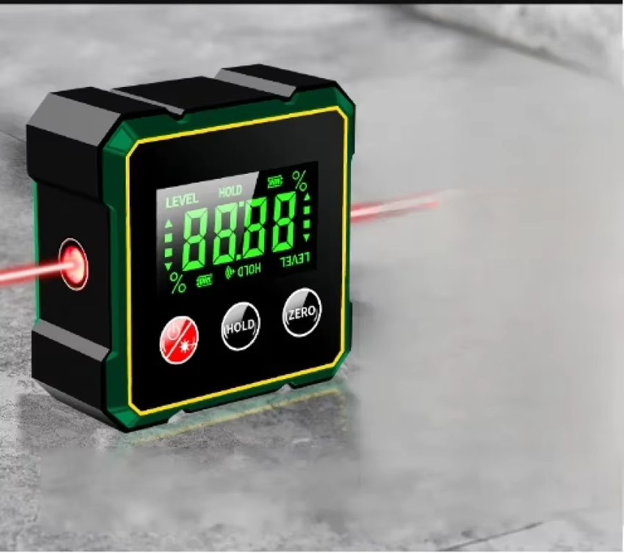 Mini Four Sides Magnetic Electronic Laser Digital Protractor Gauge Inclinometer Level Magnets Level Ruler Angle Slope 0-90°