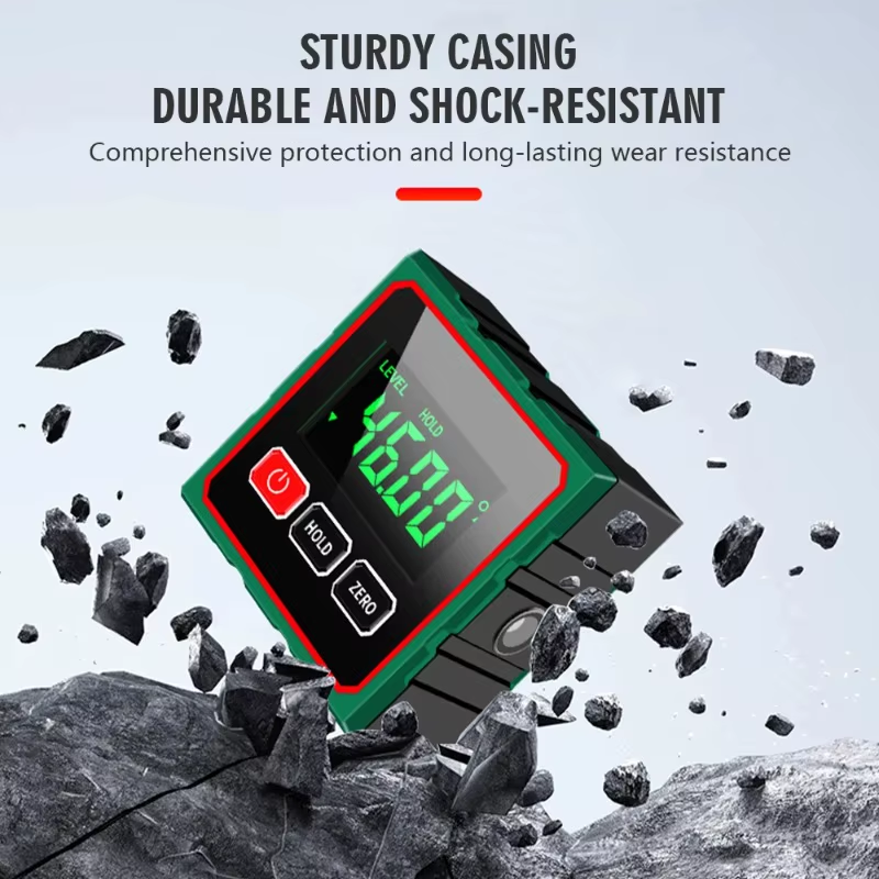 Mini Four Sides Magnetic Electronic Laser Digital Protractor Gauge Inclinometer Level Magnets Level Ruler Angle Slope 0-90°