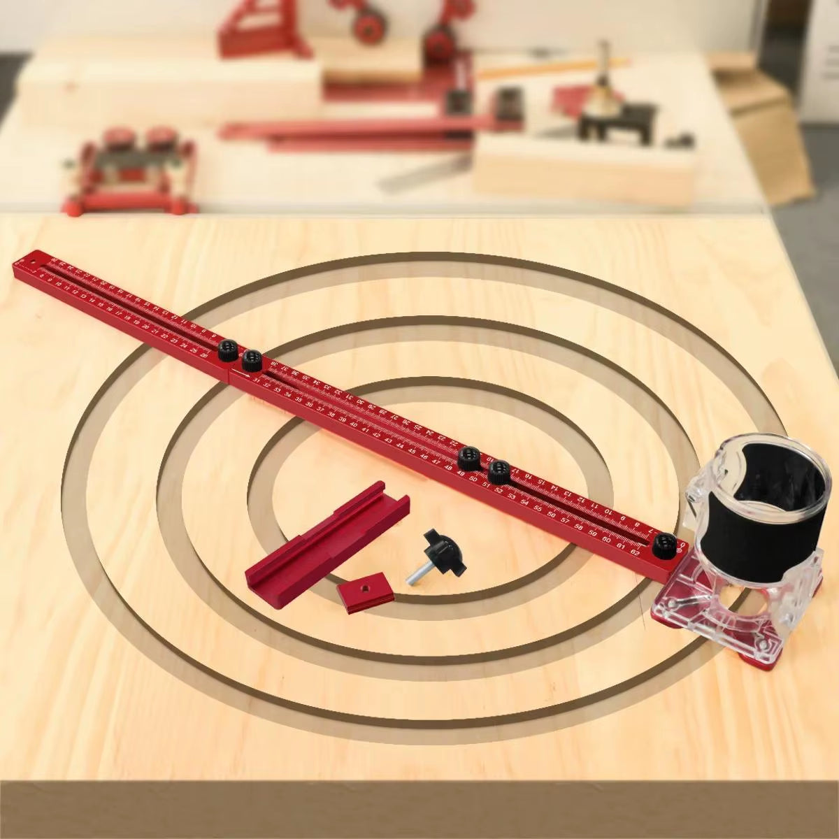 3 in 1 Aluminum Alloy Router Circle Cutting Jig Adjustable Multifunctional Cabinet Hardware Jig and Router Guide for Woodworking