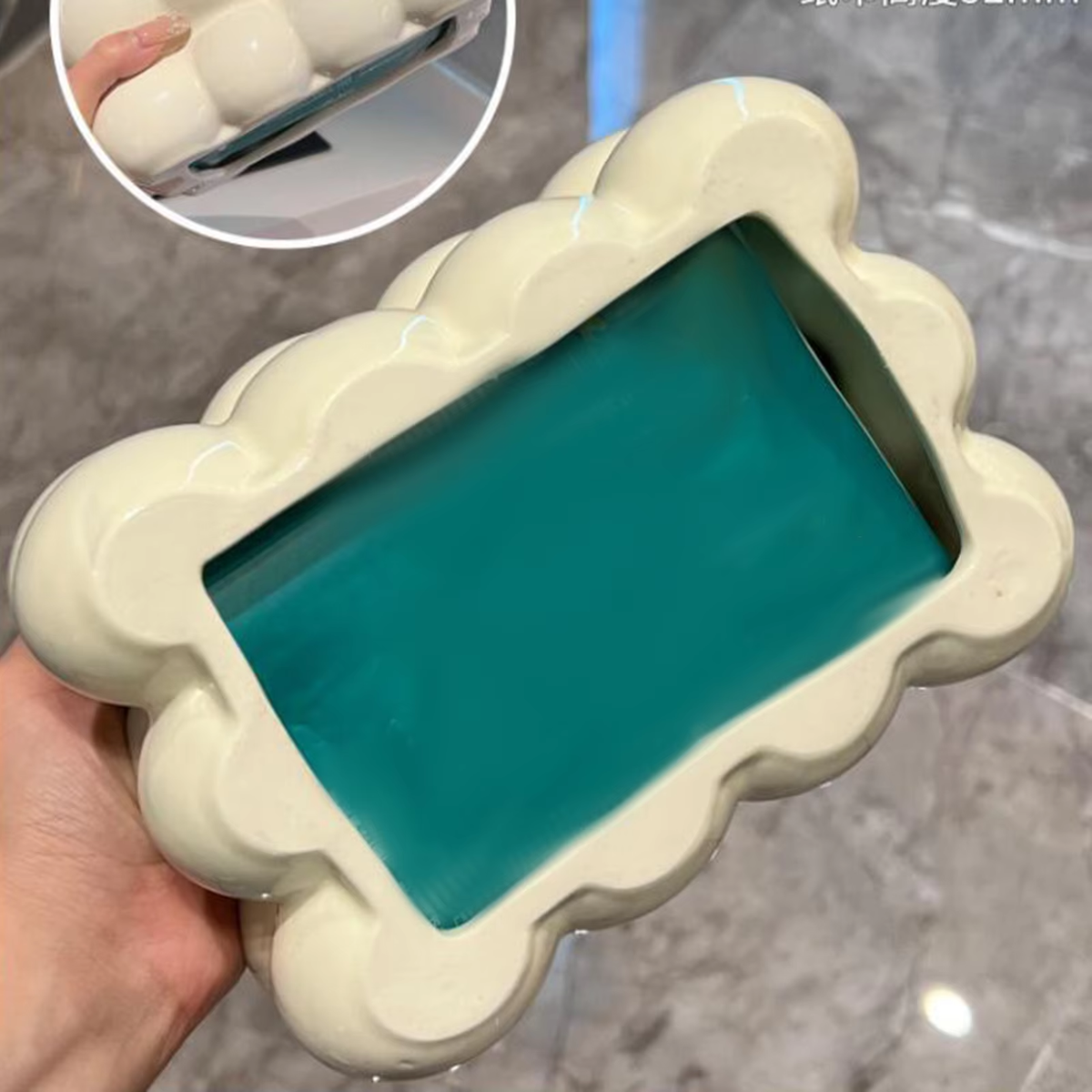 Facial Tissue Holder Non Slip Ceramic Tissue Box Cover Tissue Dispenser for Living Room Home Household Kitchen Countertop