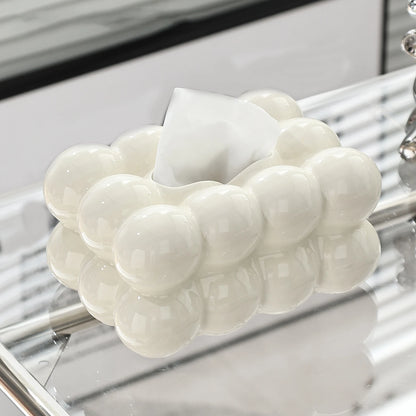 Facial Tissue Holder Non Slip Ceramic Tissue Box Cover Tissue Dispenser for Living Room Home Household Kitchen Countertop