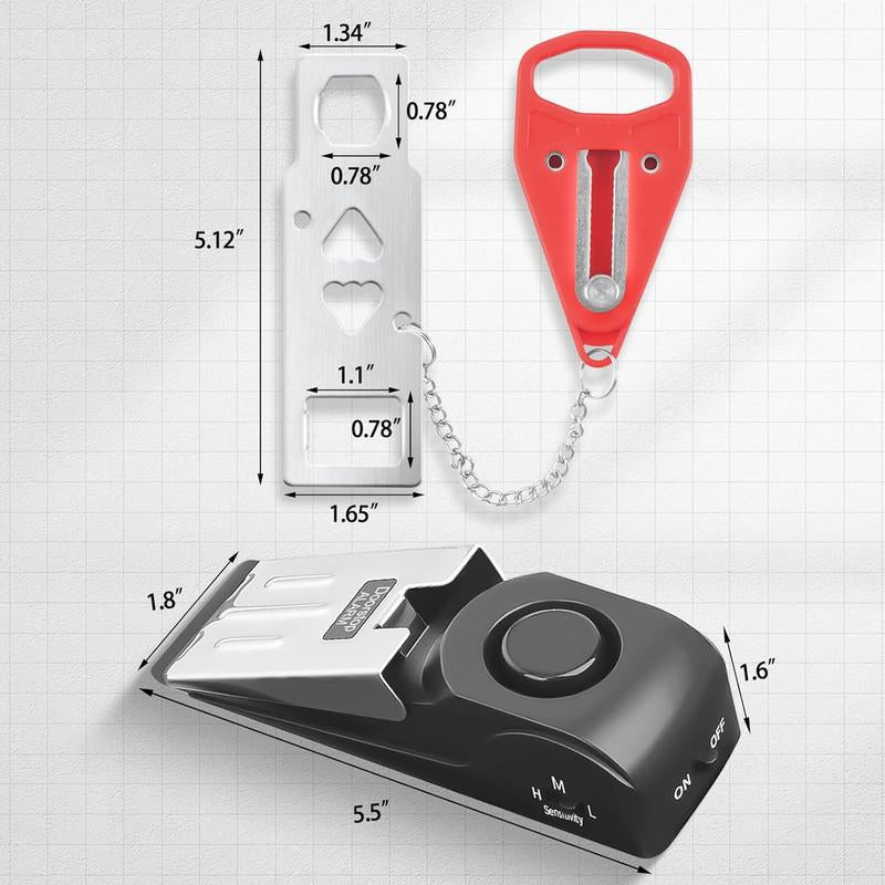 Ultimate Home Security Door Stopper Alarm - Tool-Free Installation, 3 Sensitivity Levels, 120DB Loud Alert, Durable Stainless Steel Design, Instant Protection!