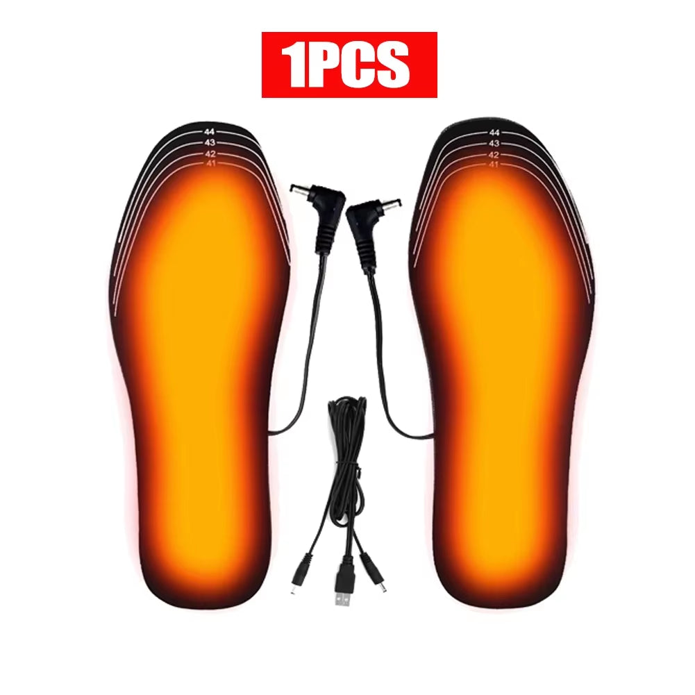 USB Heated Shoe Insoles Electric Foot Warm Pad Feet Warmer Sock Pad Mat Washable Winter Outdoor Sports Heating Insole Warm