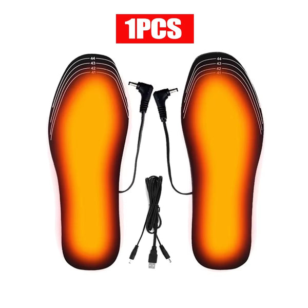 USB Heated Shoe Insoles Electric Foot Warm Pad Feet Warmer Sock Pad Mat Washable Winter Outdoor Sports Heating Insole Warm