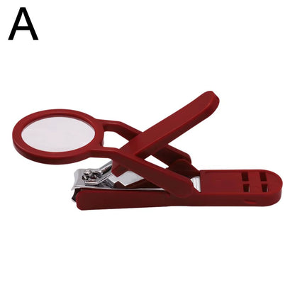 Nail Clipper with Magnifying Glass the Elderly Practical Stainless Steel Nail Clipper Anti-Splash Beauty Big Clipper Tool Gifts