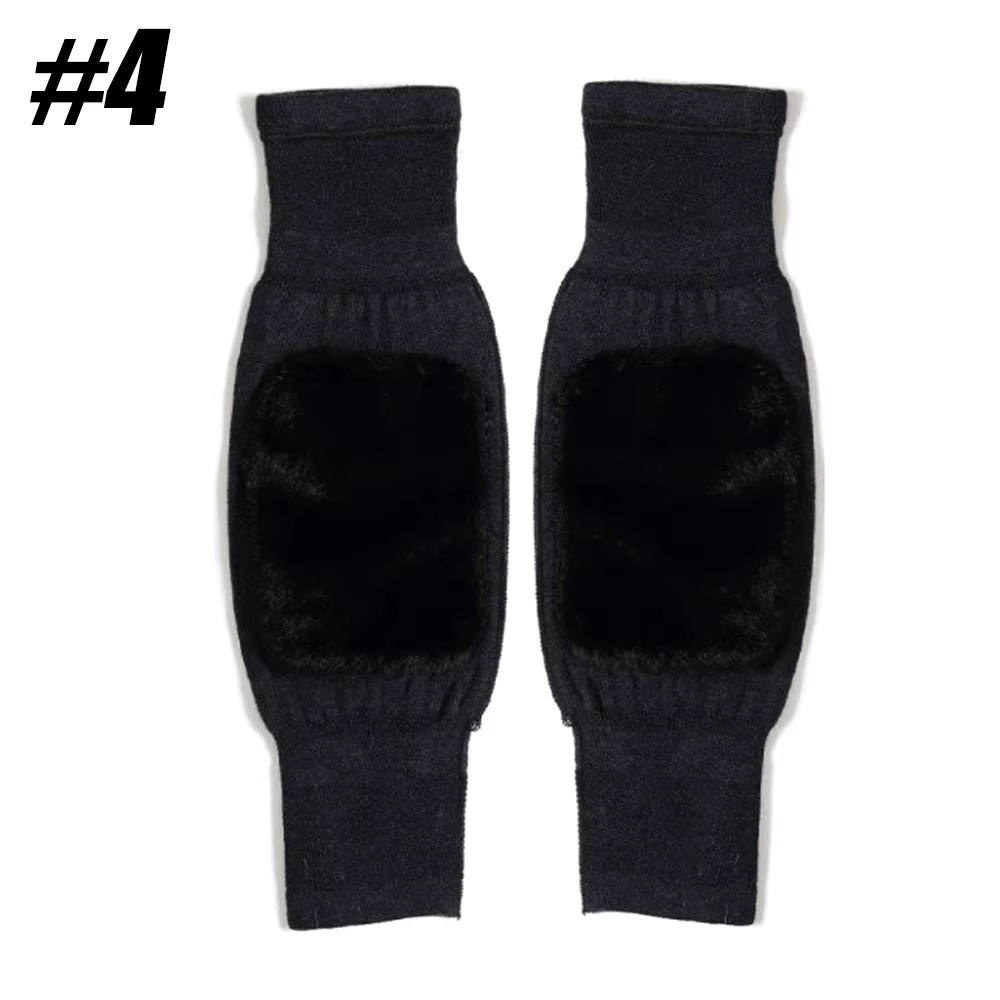 1Pair Unisex Cashmere Wool Knee Brace Pads - Winter Warm Thermal Knee Warmers, Thickened & Lengthened Knee Sleeves for Arthritis