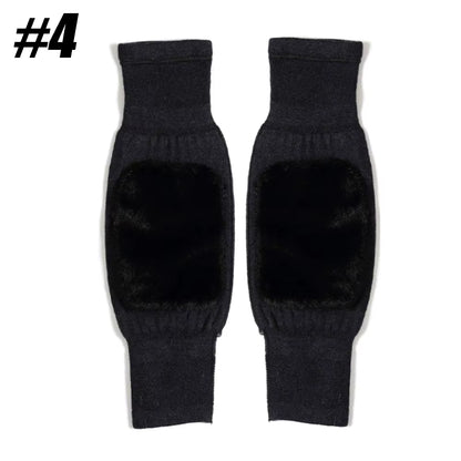 1Pair Unisex Cashmere Wool Knee Brace Pads - Winter Warm Thermal Knee Warmers, Thickened & Lengthened Knee Sleeves for Arthritis
