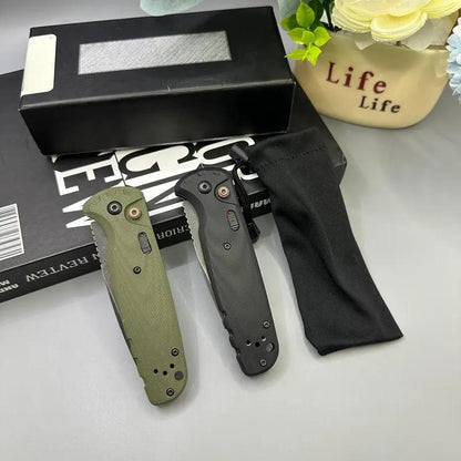 4300BK-02 CLA Utility Button Lock Folding Knife D2Battlewash Blade G10 Handle Multifunctional Cutlery Tool Foroutdoor Fishing Camping EDC