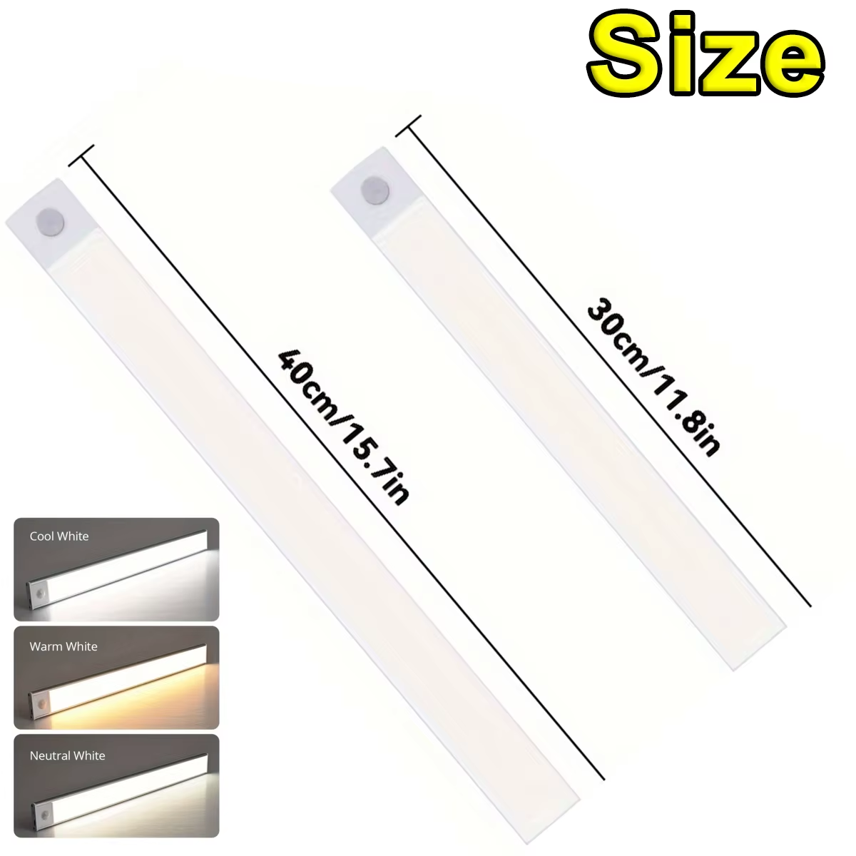 1-4 PCS Wireless Rechargeable LED Motion Sensor Cabinet Light for Closet, Kitchen, Wardrobe, Stairs - Battery Operated Night