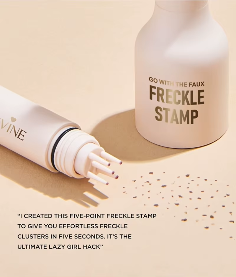 4-In-1 Natural Freckle Stamp Pen-Natural Freckles Fast-Dry,Waterproof,Light Coverage,Temporary Fake Freckles for Makeup Cosmetic