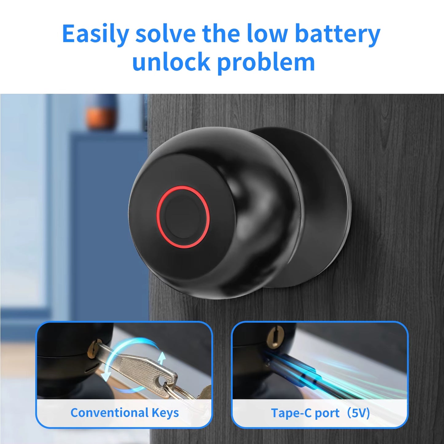Smart Lock Door with Bluetooth Tuya Smart Life Products Fingerprint Lock Key Unlock Security Door Entry Home House Apartment