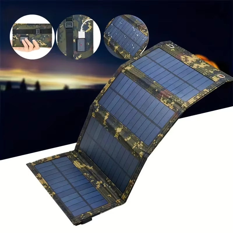 Portable USB Foldable Solar Panel, Folding Solar Panels for Travel, Mobile Phone Charging Bank, Flashlight, Fan, Mobile Phone Ba
