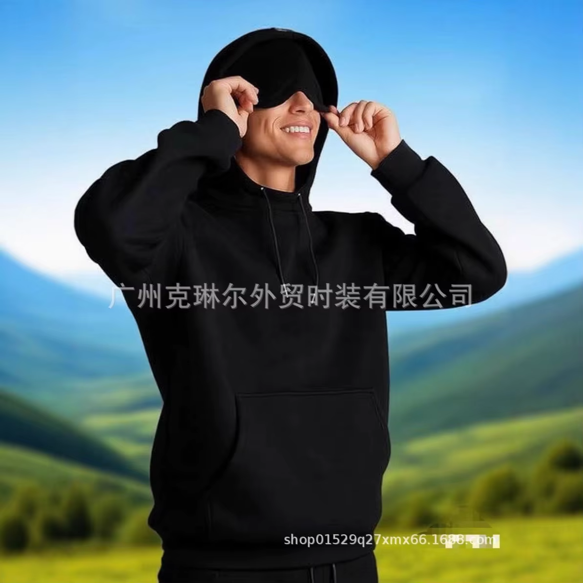 2025 Autumn Winter Solid-Color Hoodie Tops New Built-In Eye Mask Hoodie Solid Color Pullover Long-Sleeved Sweatshirt Casual Top