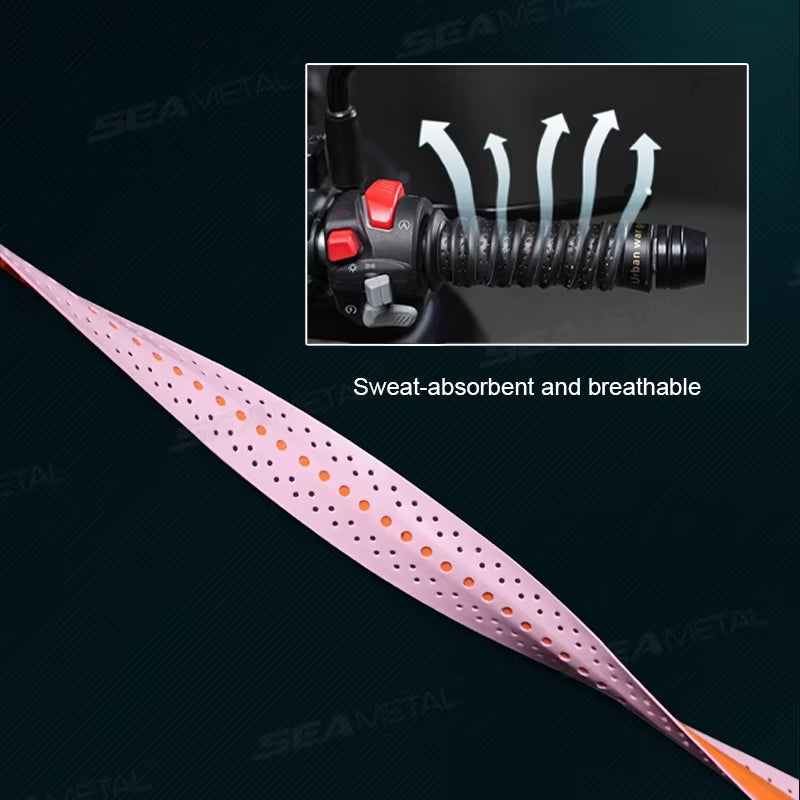 BLALION Motorcycle Handlebar Tape Road Bike Bar Tape PU Bike Handlebar Tape Soft Anti-Vibration Tape Durable Protection Straps