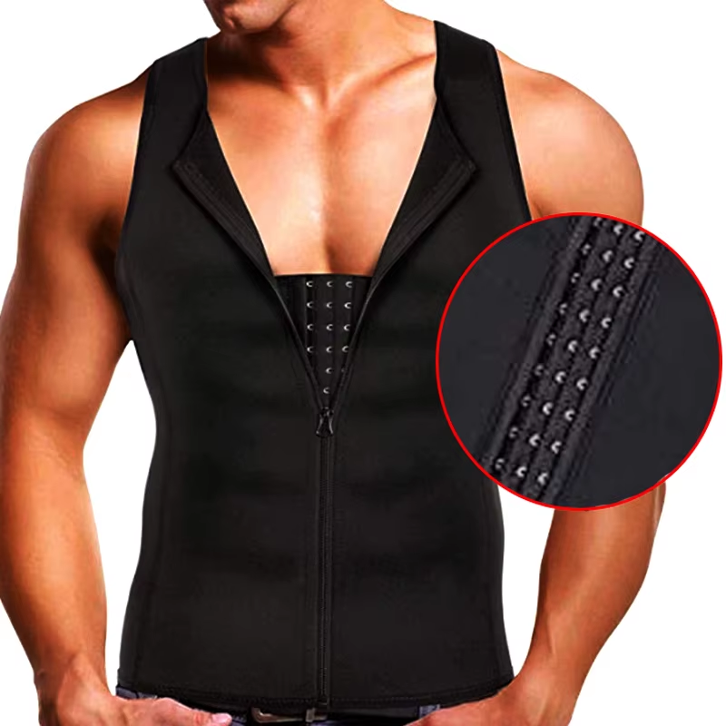 Men Compression Vest for Slimming Sauna Sweat Body Shaper Tight Undershirt Tummy Control Girdle Weight Loss Waist Trainer Tops