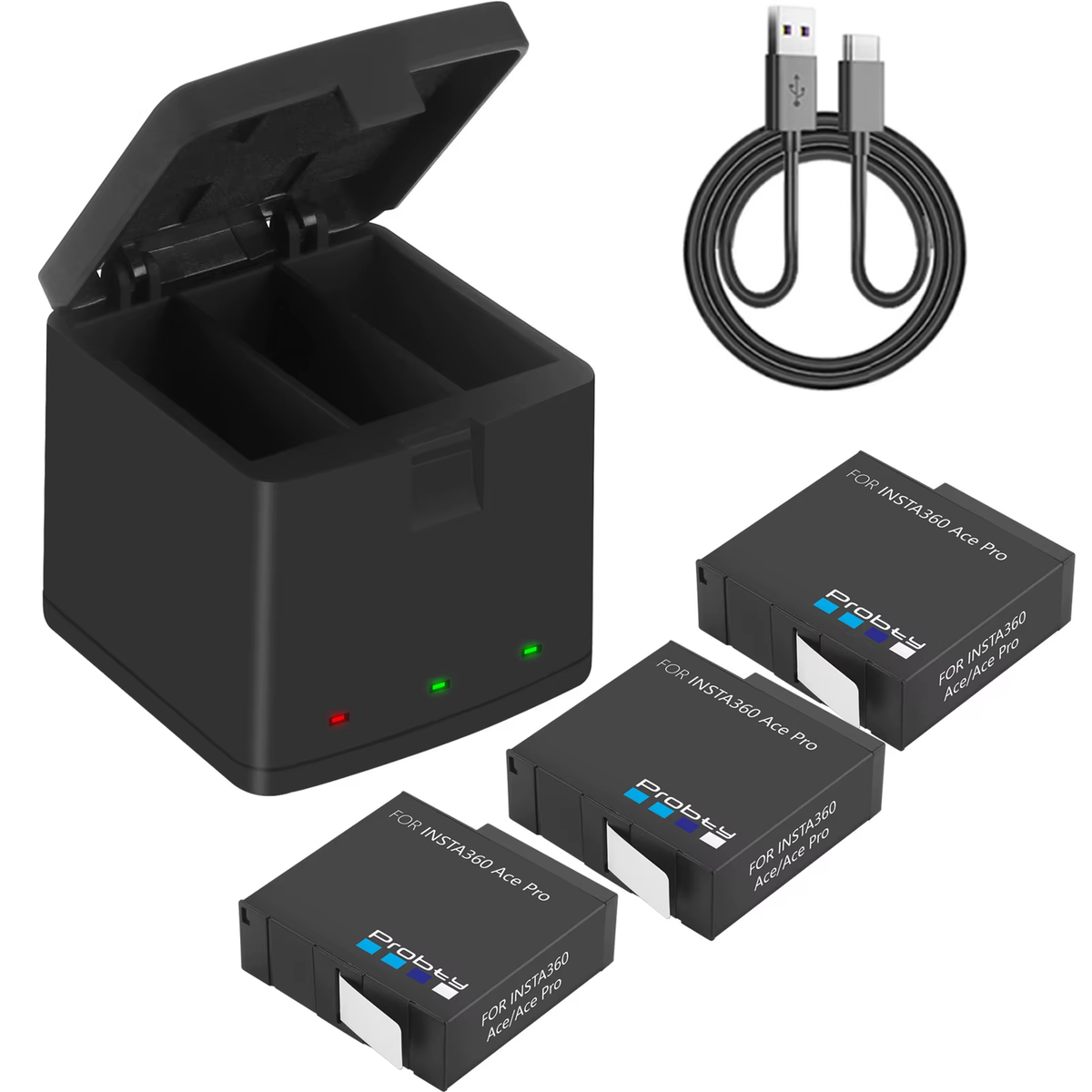 2200Mah Battery for Insta360 Ace Pro Ace Insta360 Ace Pro 2+3-Slots LED Charger for Insta360 Ace Pro Battery Accessories