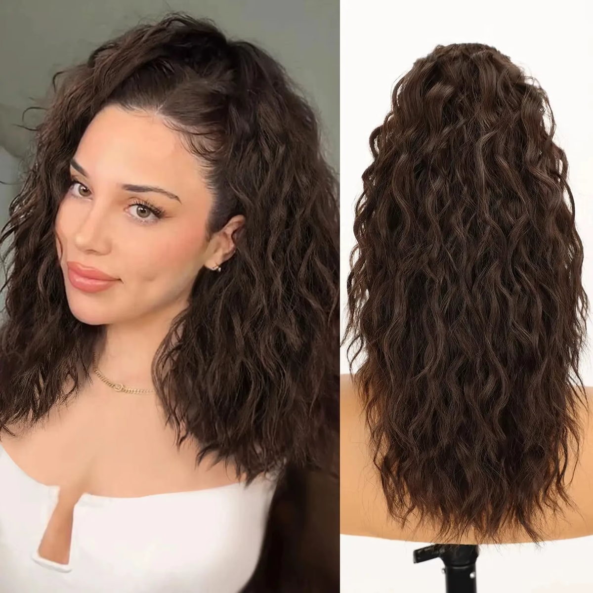 160G Heavy Ombre Black Blonde Curly Ponytail Claw Long Wavy Pony Tail Synthetic Clip in Hair Extensions Fluffy Natural Looking