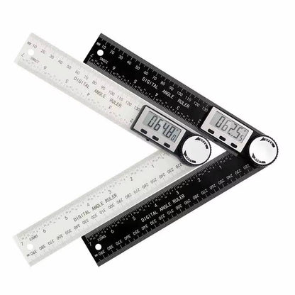 2 in 1 Angle Finder Tool for Woodworking Measurement 8 "/200 Mm, Plastic Angle Ruler with Digital Display, 360° Digital Protract