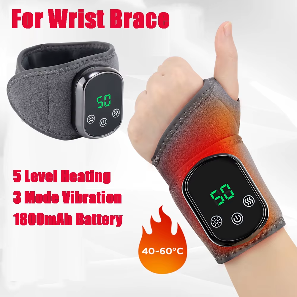 Heating Ankle Massage Belt Electric Hot Compress Vibration Massage Hand Wrist & Foot Ankle Guard Band Carpal Wrap Support Brace