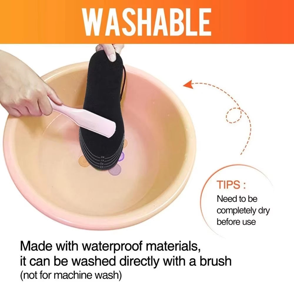 USB Heated Shoe Insoles Electric Foot Warm Pad Feet Warmer Sock Pad Mat Washable Winter Outdoor Sports Heating Insole Warm