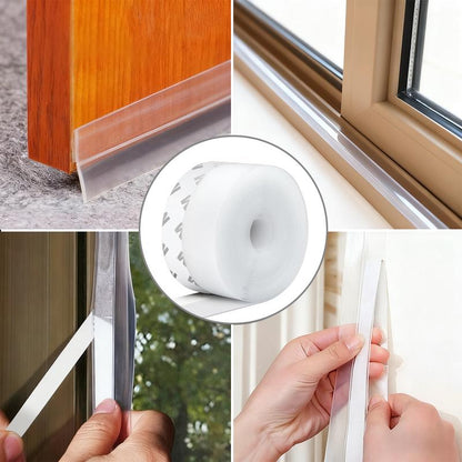 16.4Ft Premium Door Weather Stripping - 1.38In Wide Draft Stopper Adhesive Seal Strip for Ultimate Insulation on Doors, Windows, and Shower Doors