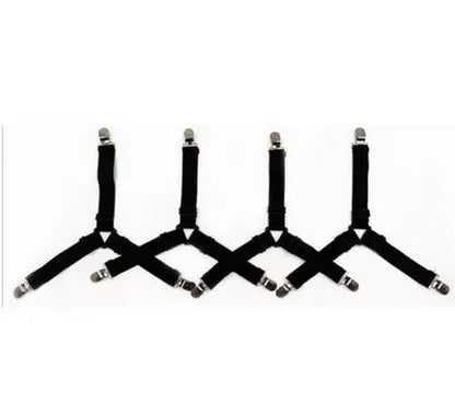 4Pcs Adjustable Bed Sheet and Quilt Holder for Bed Sheet Organizer Mattress Cover Clip for Home Elastic Straps Adjustable Clips