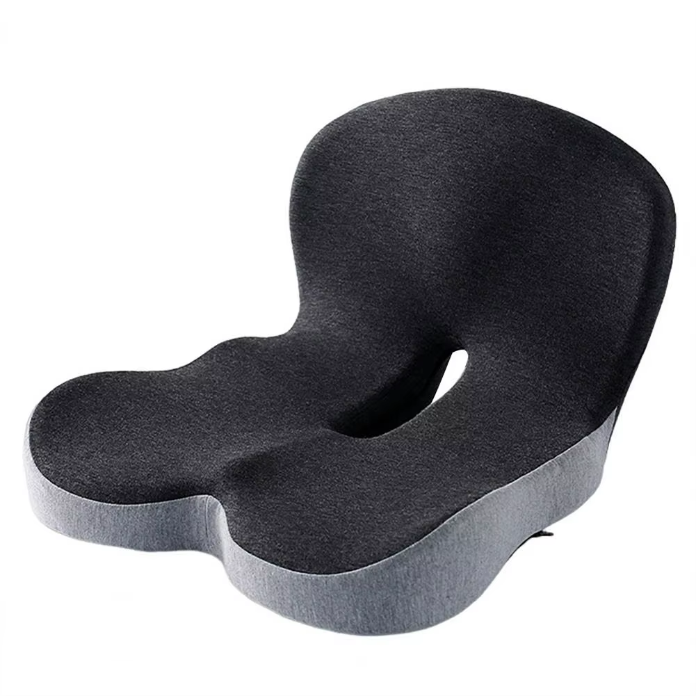 Seat Cushion Anti-Slip Bottom Design Pressure-Reducing Hip Waist Support Memory Foam L-Shaped Integrated Office Chair Seat Cushi
