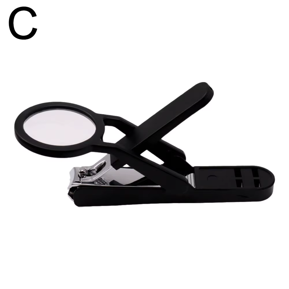 Nail Clipper with Magnifying Glass the Elderly Practical Stainless Steel Nail Clipper Anti-Splash Beauty Big Clipper Tool Gifts