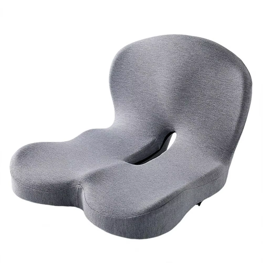 Seat Cushion Anti-Slip Bottom Design Pressure-Reducing Hip Waist Support Memory Foam L-Shaped Integrated Office Chair Seat Cushi