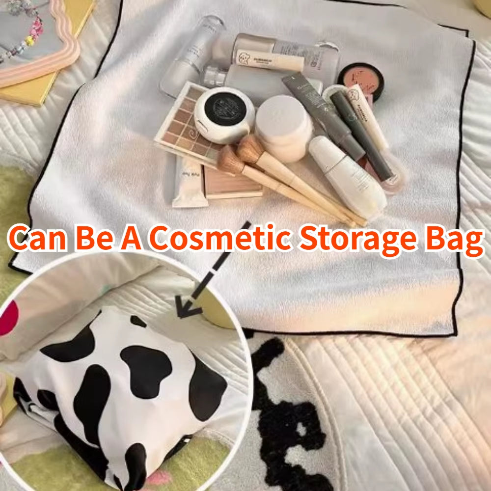 Magic Self-Adhesive Cloth Open Lay Flat Makeup Bag Portable Toiletry Kit Folding Cloth Multifunctional Camera Lens Storage Bag
